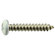 MIDWEST FASTENER Sheet Metal Screw, #8 x 1 in, Painted 18-8 Stainless Steel Pan Head Phillips Drive, 100 PK 09077